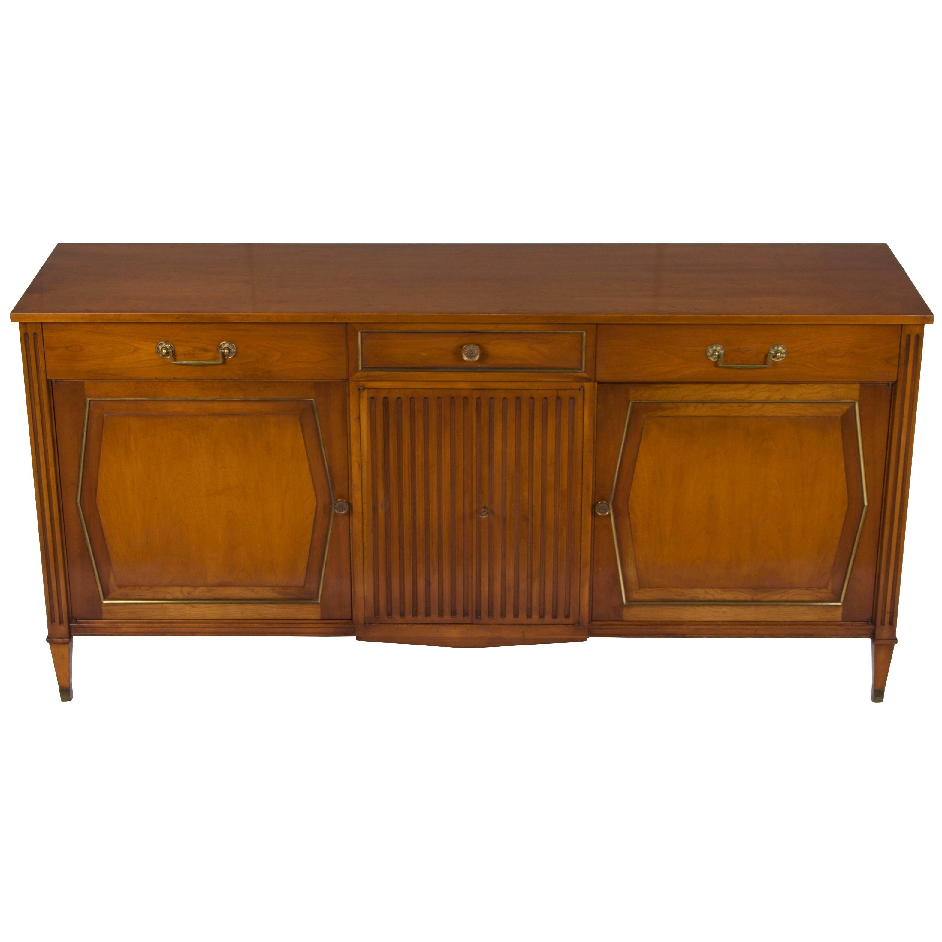 Directoire Style Mid-Century Modern Credenza Buffet Sideboard For Sale
