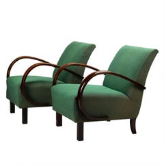 Art Deco Lounge Chairs by Jindrich Halabala for UP Zavody Brno, 1930s
