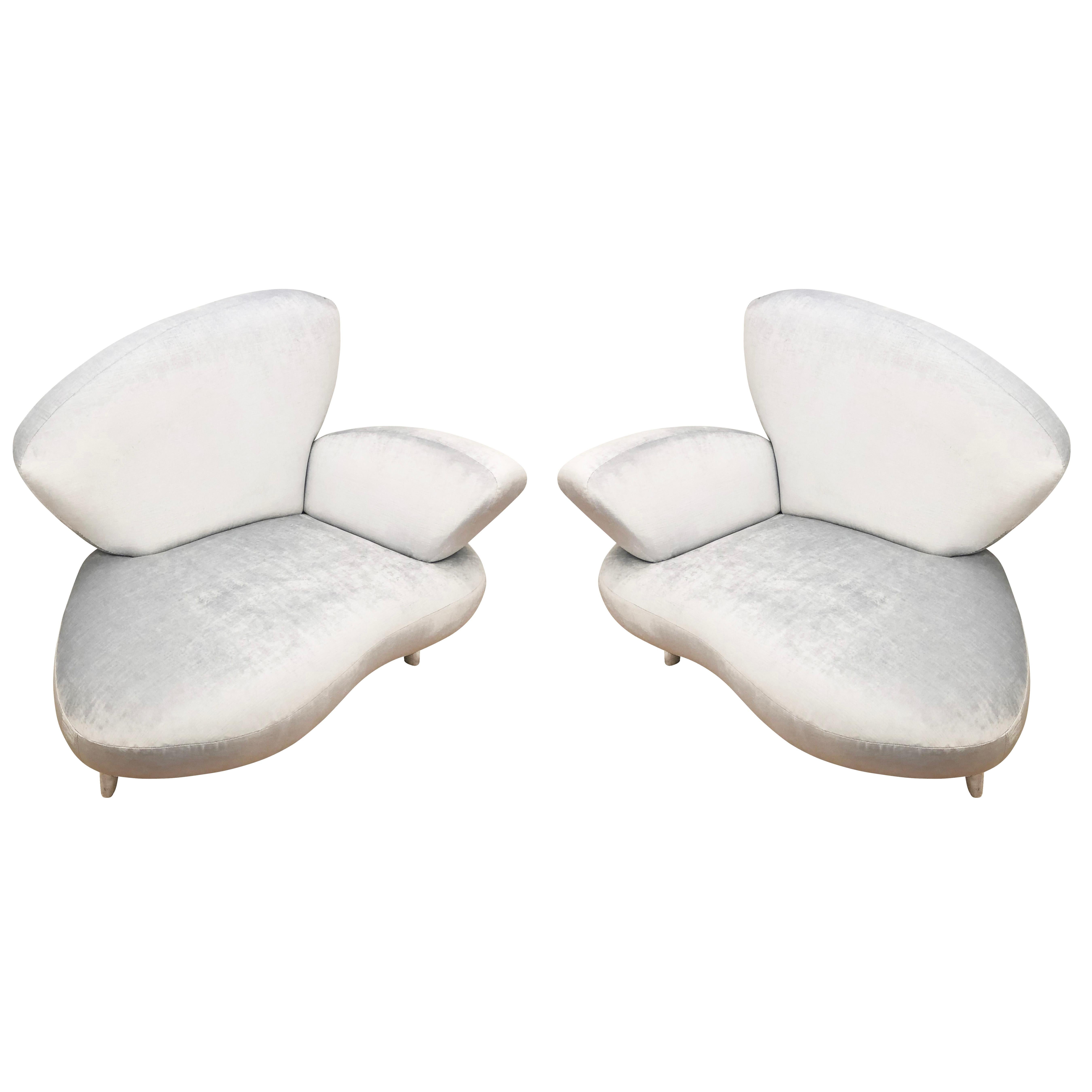 Pair of Lounge Chairs by Poltromec Italia