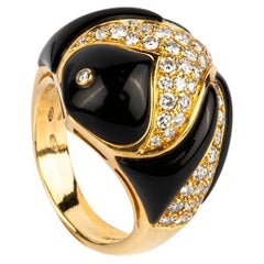 Bulgari Gold, Onyx and Diamond Bombe Ring