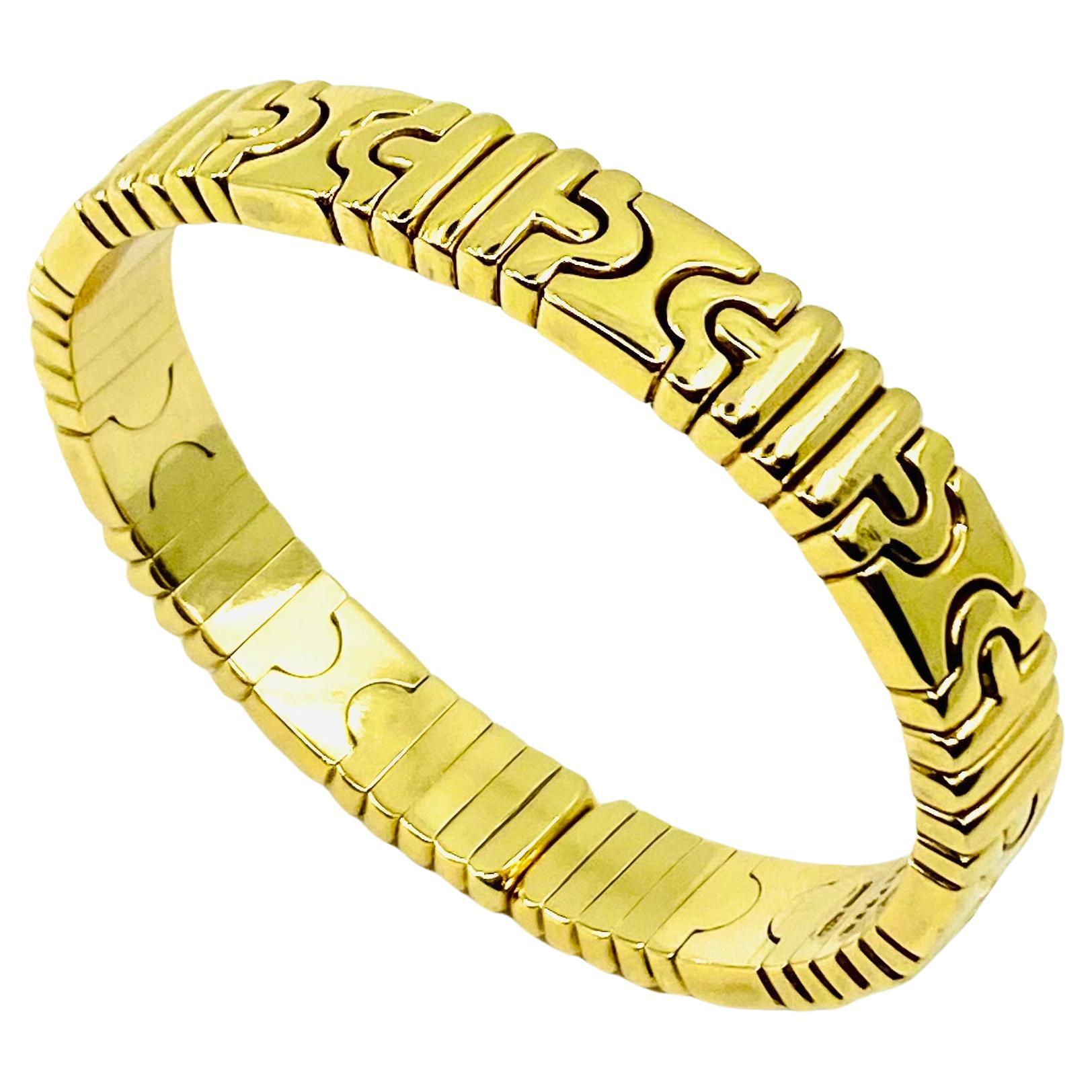 Bulgari Gold Parentesi Bangle Bracelet In Excellent Condition In Beverly Hills, CA