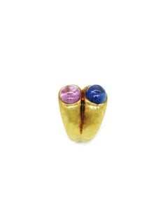 Bulgari Gold Ring with Blue and Pink Sapphire