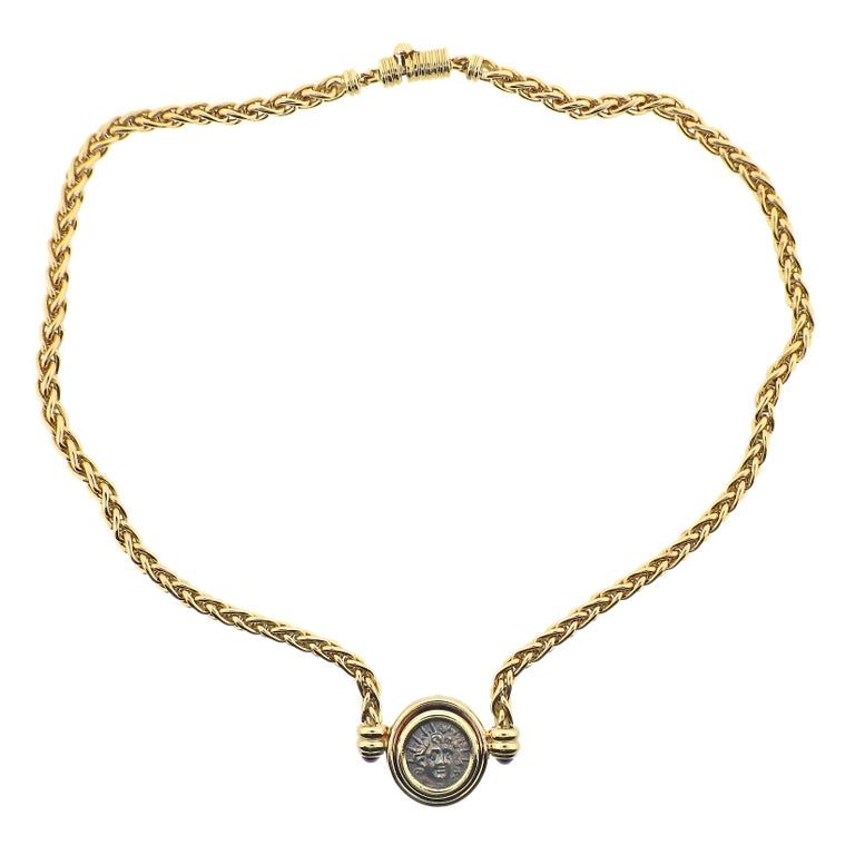 Bulgari Gold Ruby Ancient Coin Necklace For Sale at 1stDibs | bvlgari coin,  bulgari coin necklace