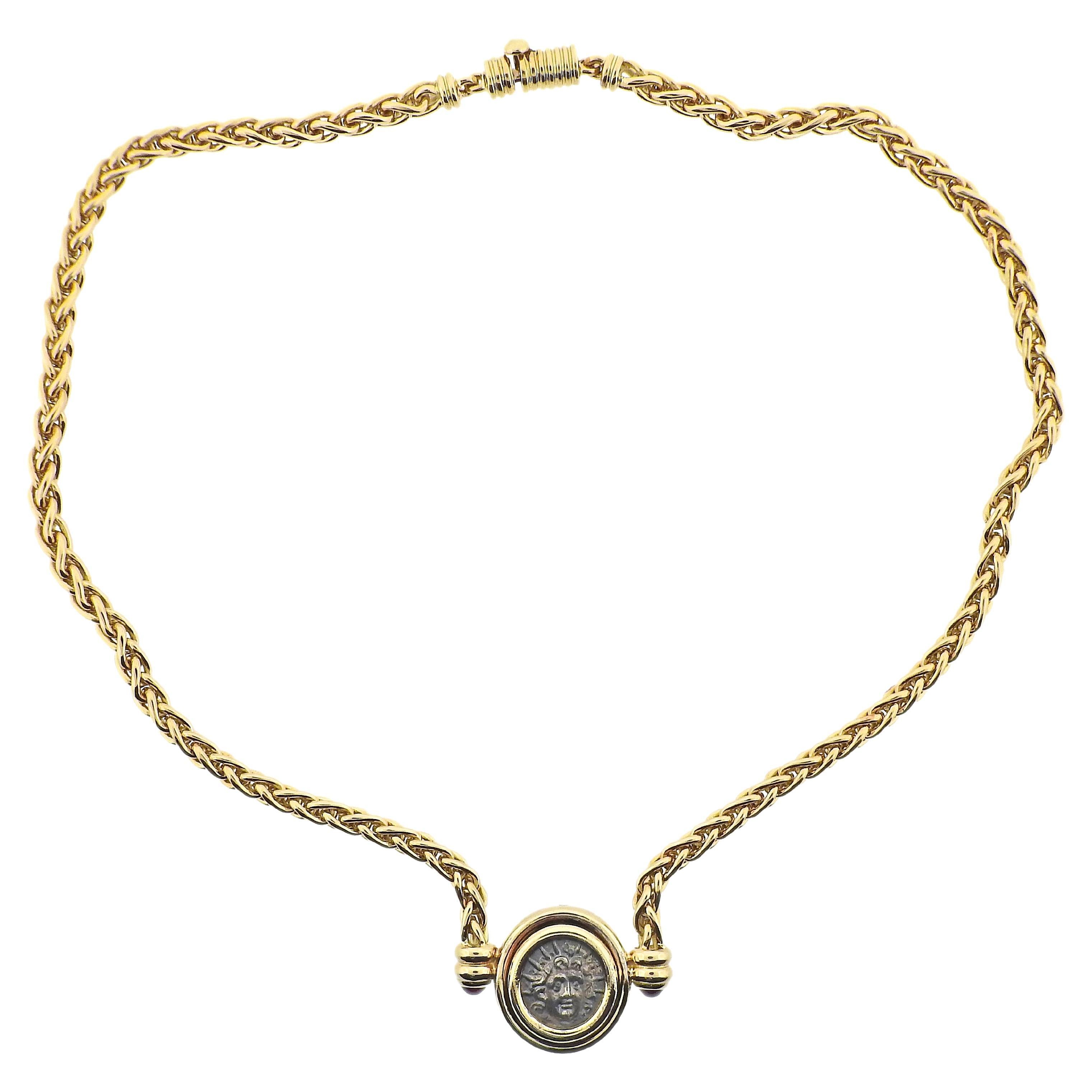 Bulgari Gold Ruby Ancient Coin Necklace For Sale at 1stDibs | bulgari logo, bvlgari  coin necklace, bulgari coin