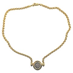 Bulgari Gold Ruby Ancient Coin Necklace