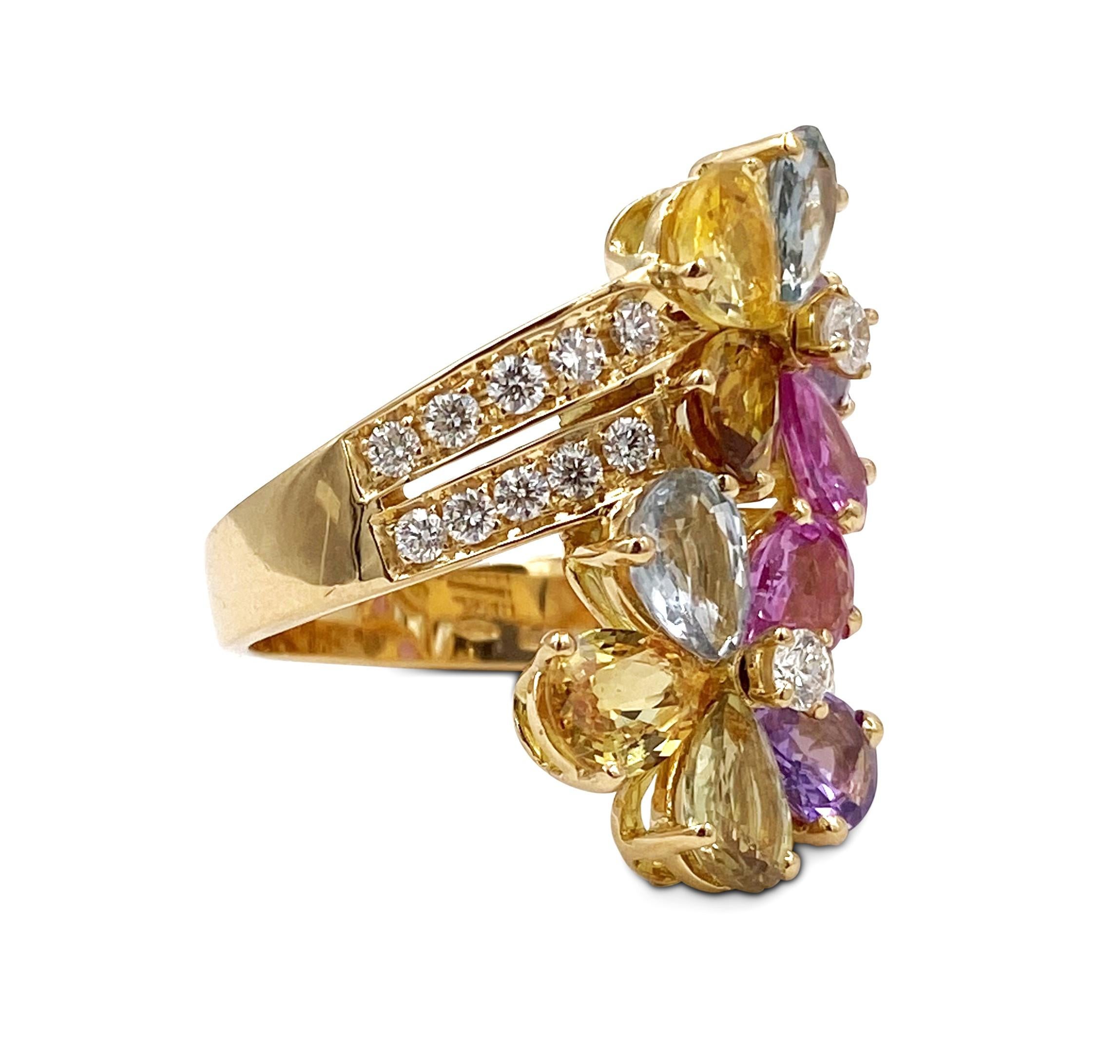 bvlgari rainbow flower ring