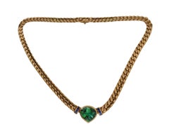 Bulgari Gold Tourmaline Sapphire Necklace