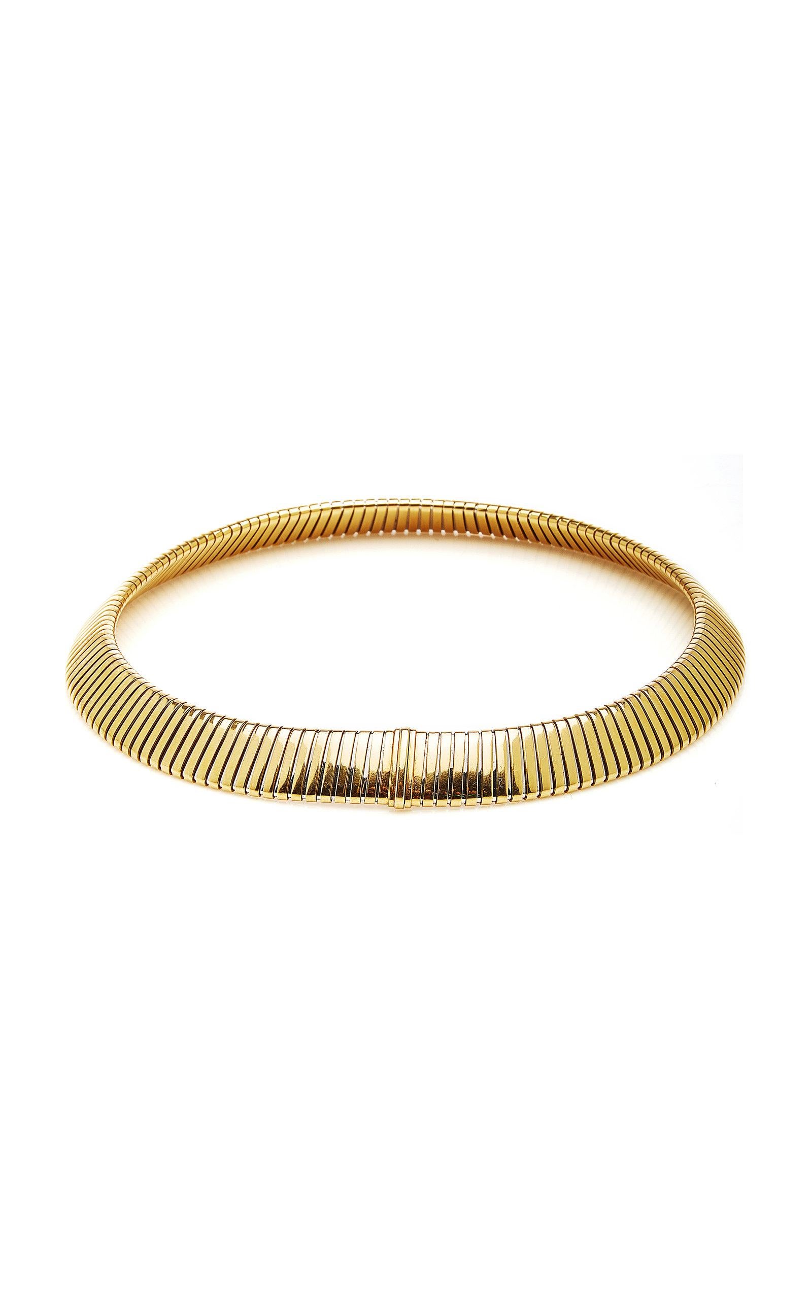 An Iconic Bulgari Tubogas necklace in 18kt yellow gold. Made in Italy, circa 1970s.