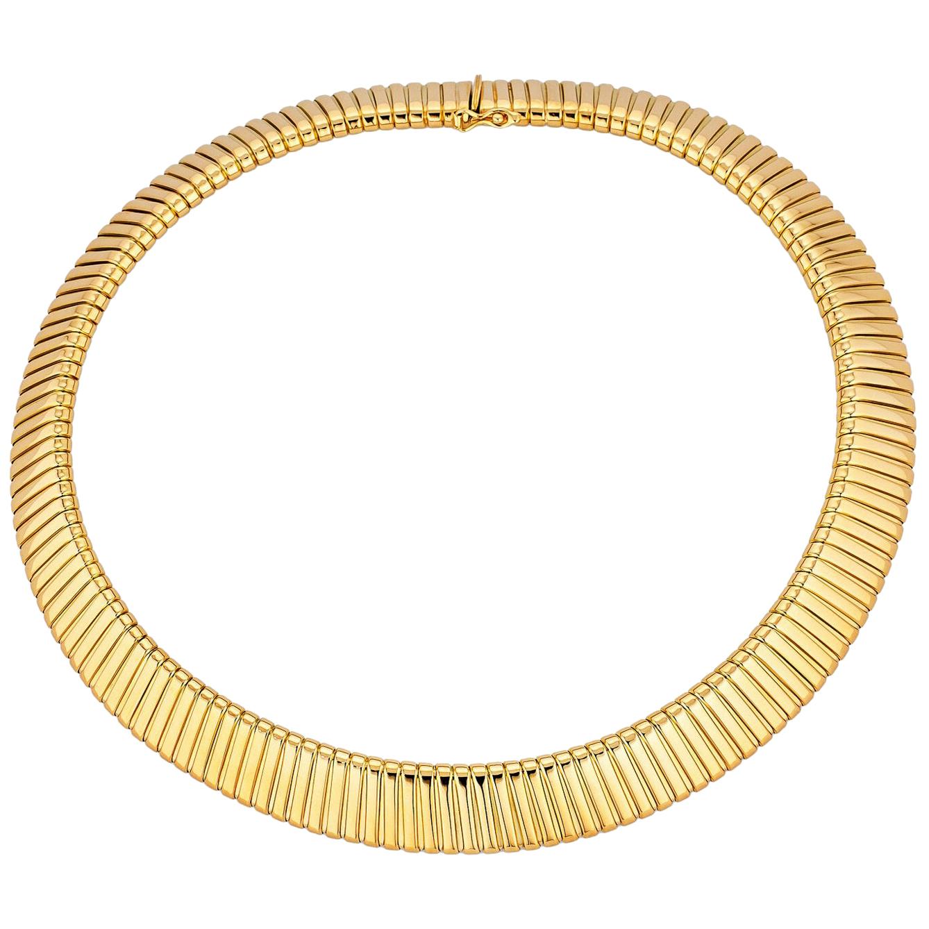 Bulgari Gold Tubogas Vintage Necklace