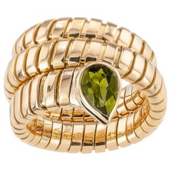 Bulgari Green Tourmaline Yellow Gold Serpent Ring