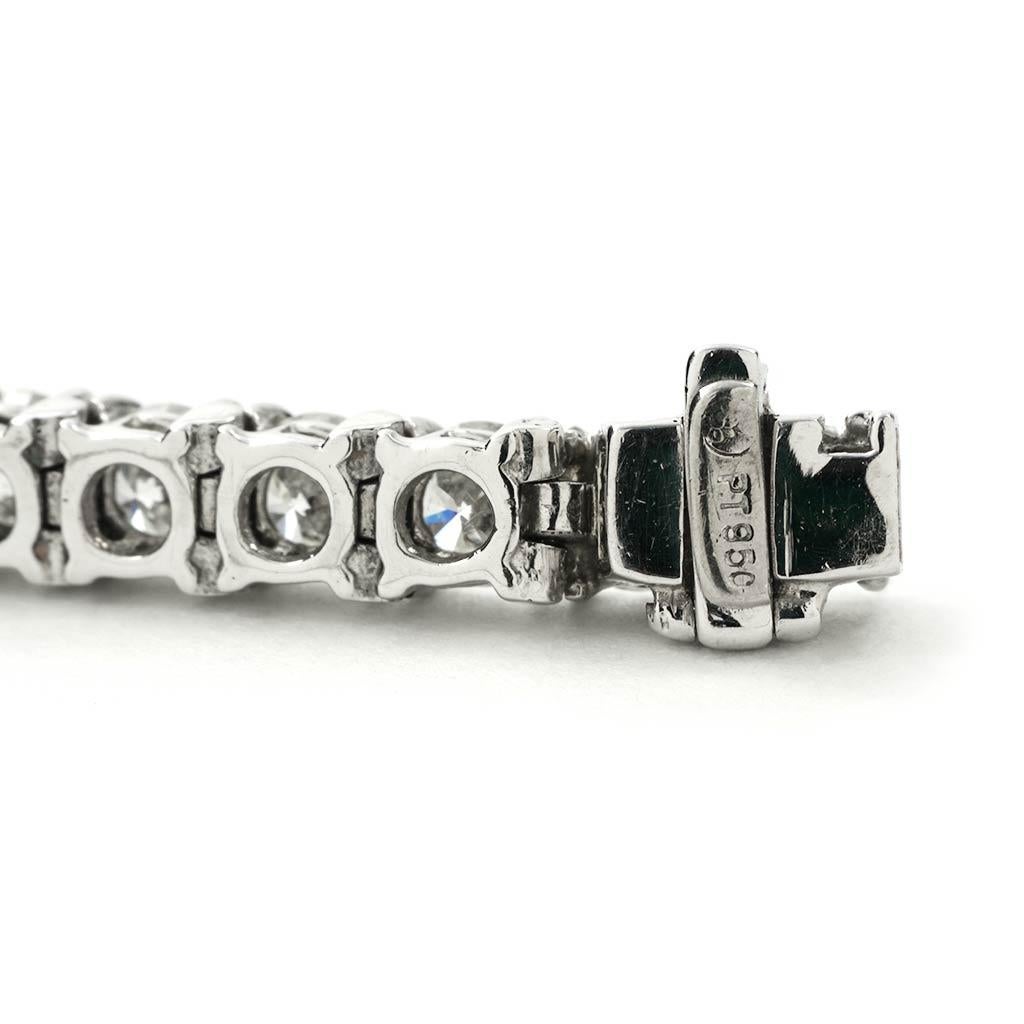 Taille ronde Bulgari Griffe Bracelet Tennis Platine 9.00 Carat avec boîte