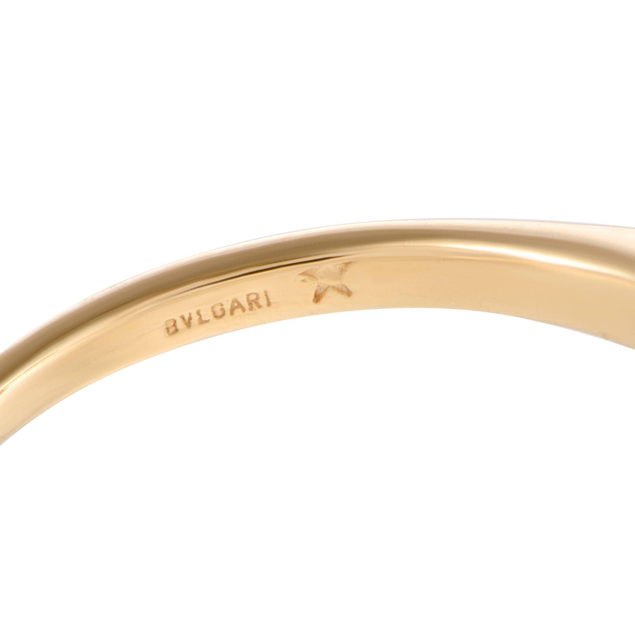 Bulgari Heart Cut Diamond Yellow Gold Bypass Ring 2