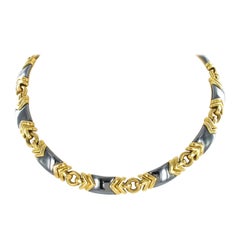 Bulgari Hematite and 18 Karat Yellow Gold Necklace