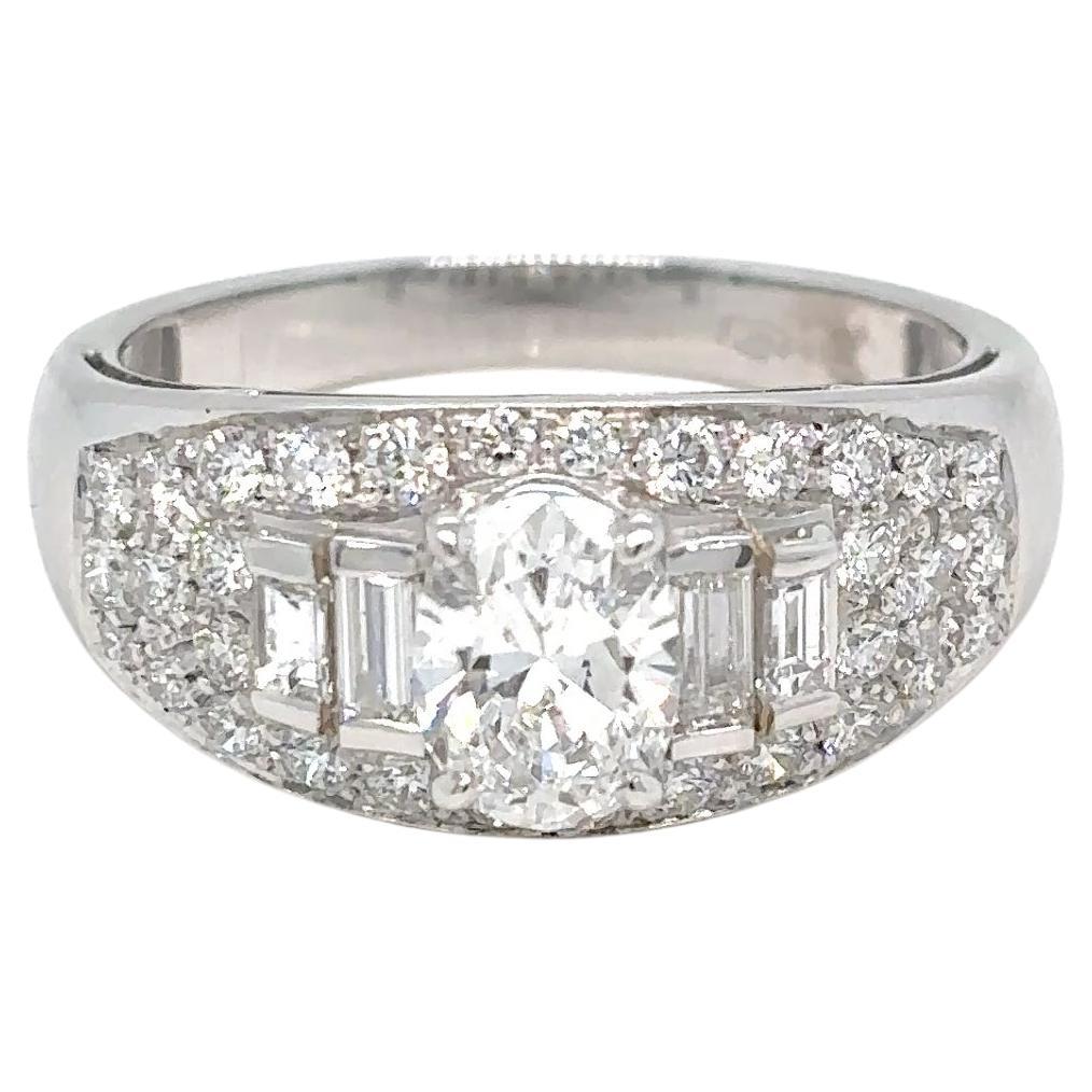 Anillo Trombino Inspirado en Bulgari con Diamante Oval Certificado GIA