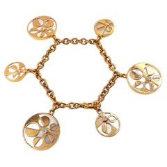 Bulgari - Intarsio - Bracelet à breloques en or rose 18 carats avec diamants et nacre