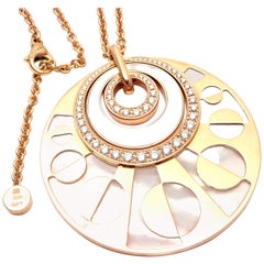 Bulgari Intarsio Diamond Mother of Pearl Rose Gold Pendant Necklace