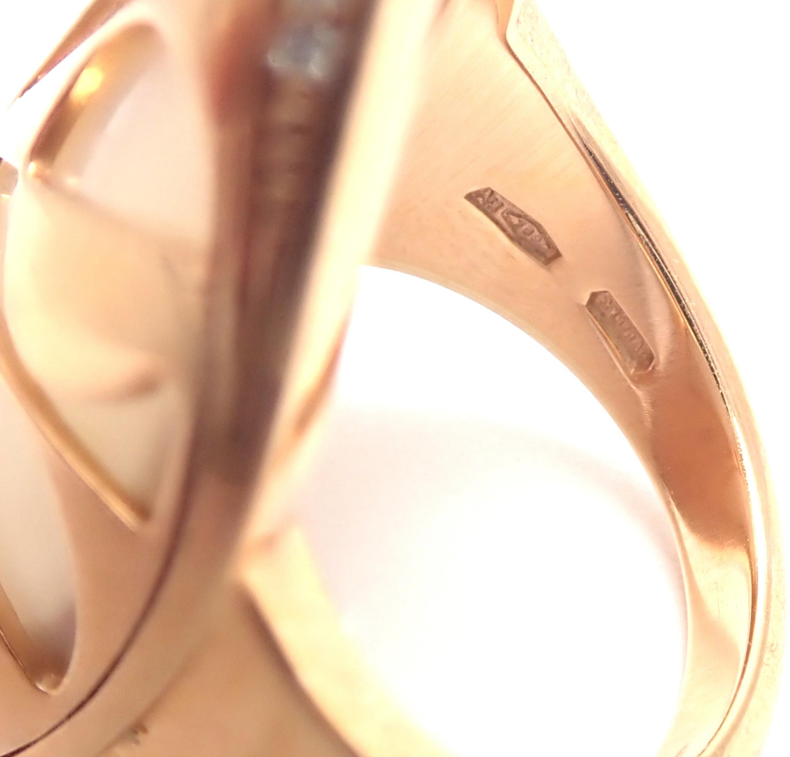 Bulgari Intarsio Diamond Mother of Pearl Rose Gold Ring 3