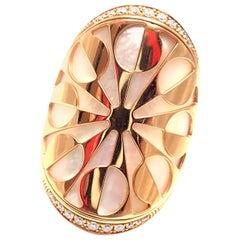 Bulgari Intarsio Diamond Mother of Pearl Rose Gold Ring