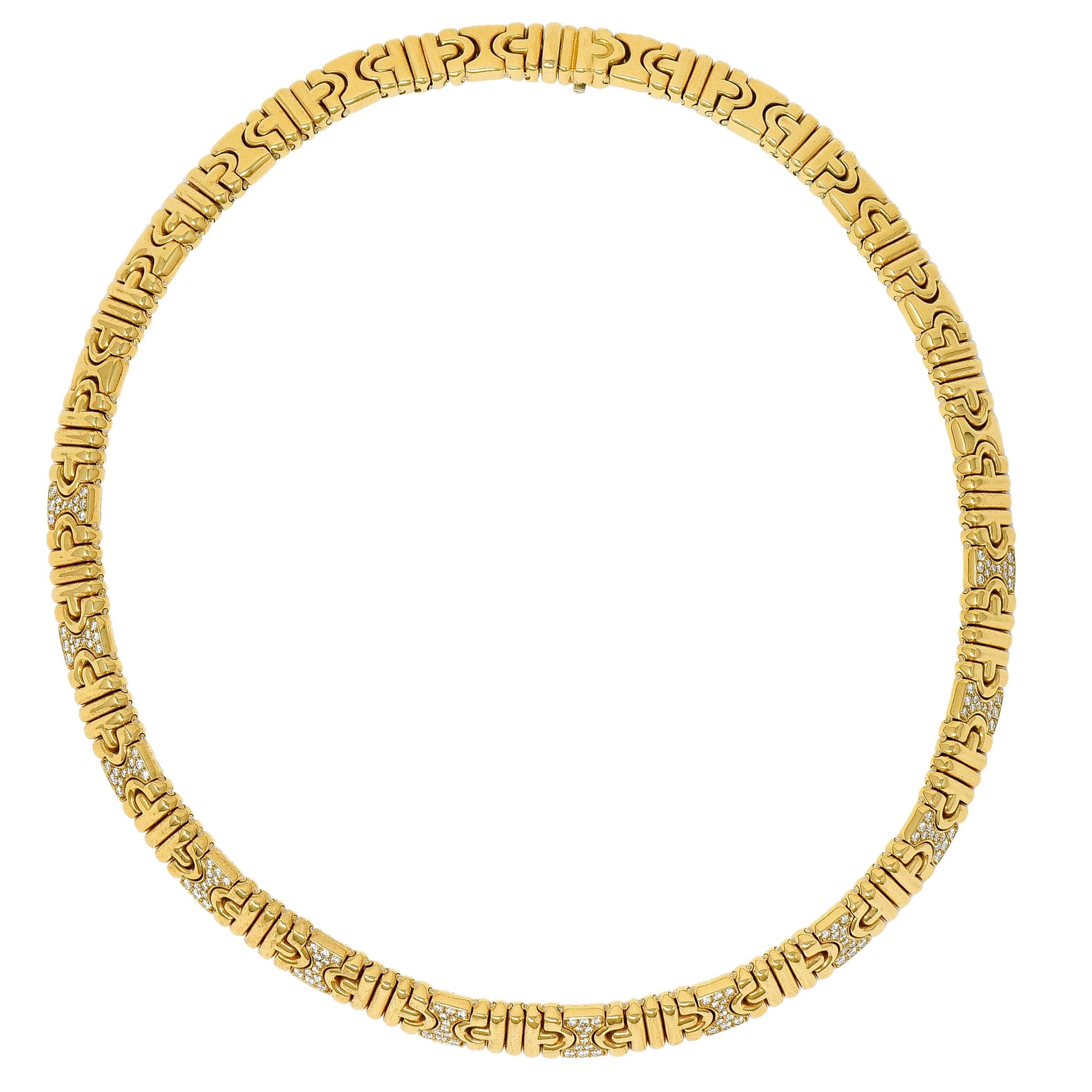Bulgari Italian Diamond 18 Karat Gold Parentesi Collar Necklace