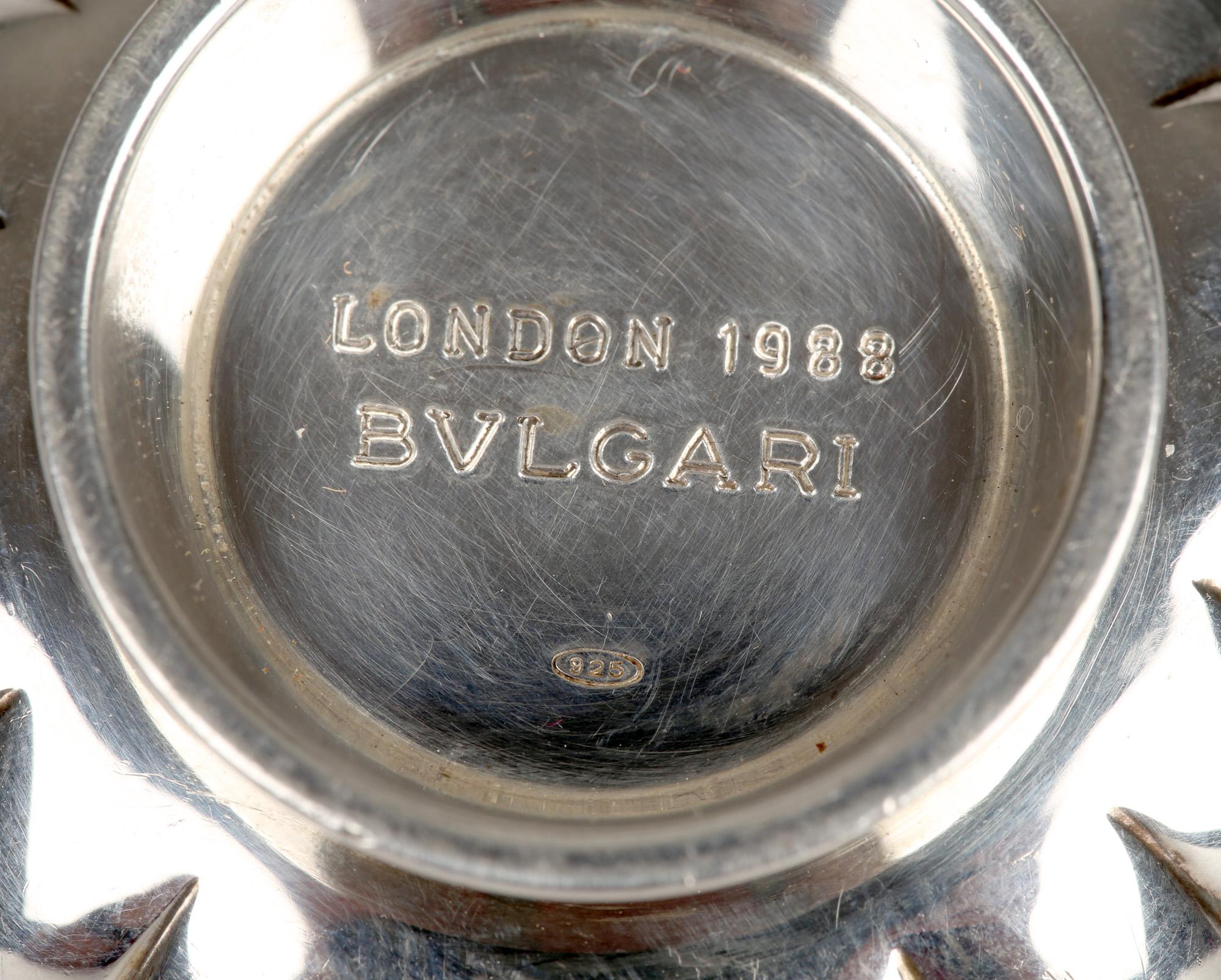 Bulgari Italian Quality Silver Fluted Bowl Marked London 1988 In Good Condition In Bishop's Stortford, Hertfordshire