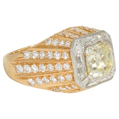Bulgari, Italy Estate Natural Fancy Yellow Diamond and Gold Cocktail Ring