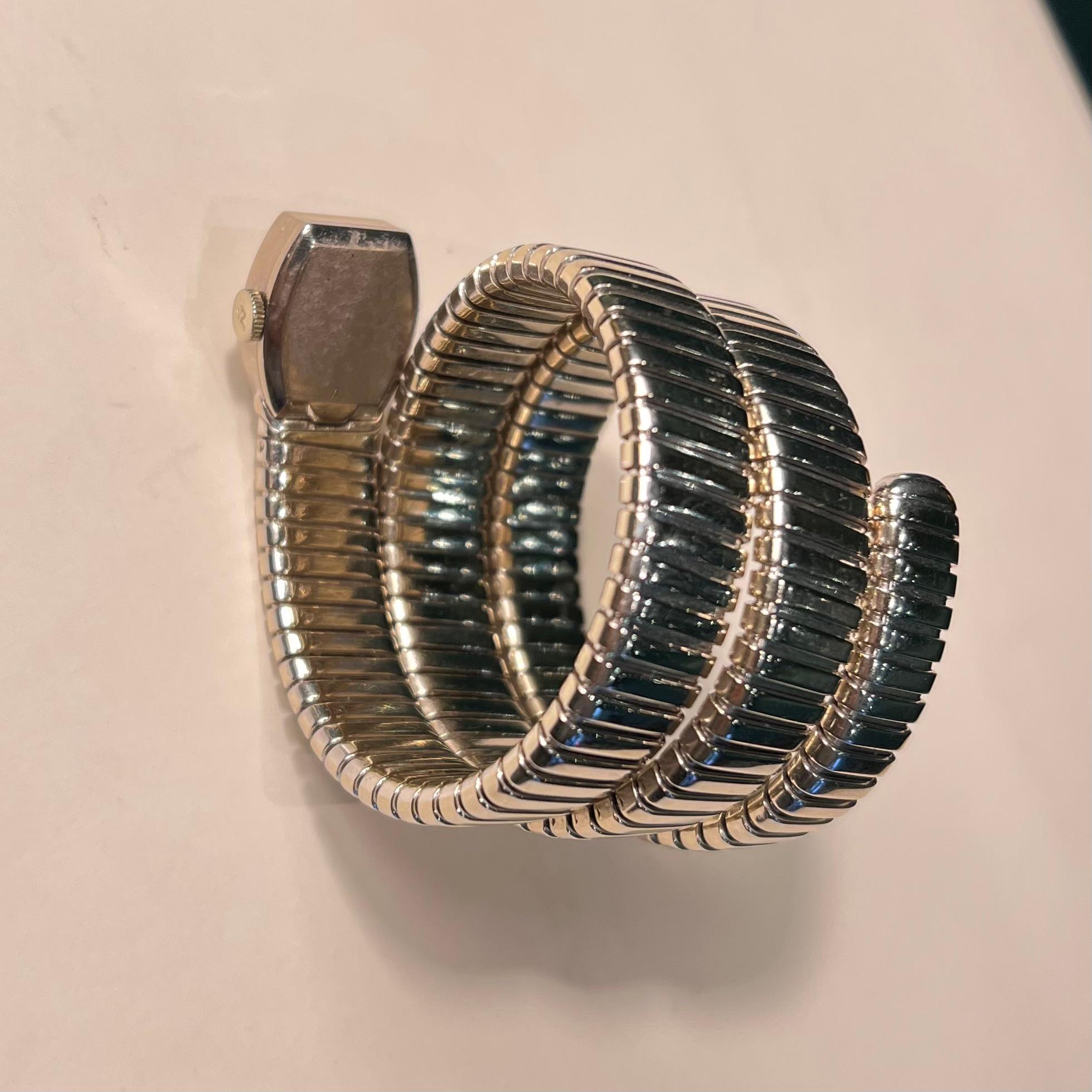 Bulgari Jaeger LeCoultre Tubogas Bracelet Watch 1960s For Sale 6