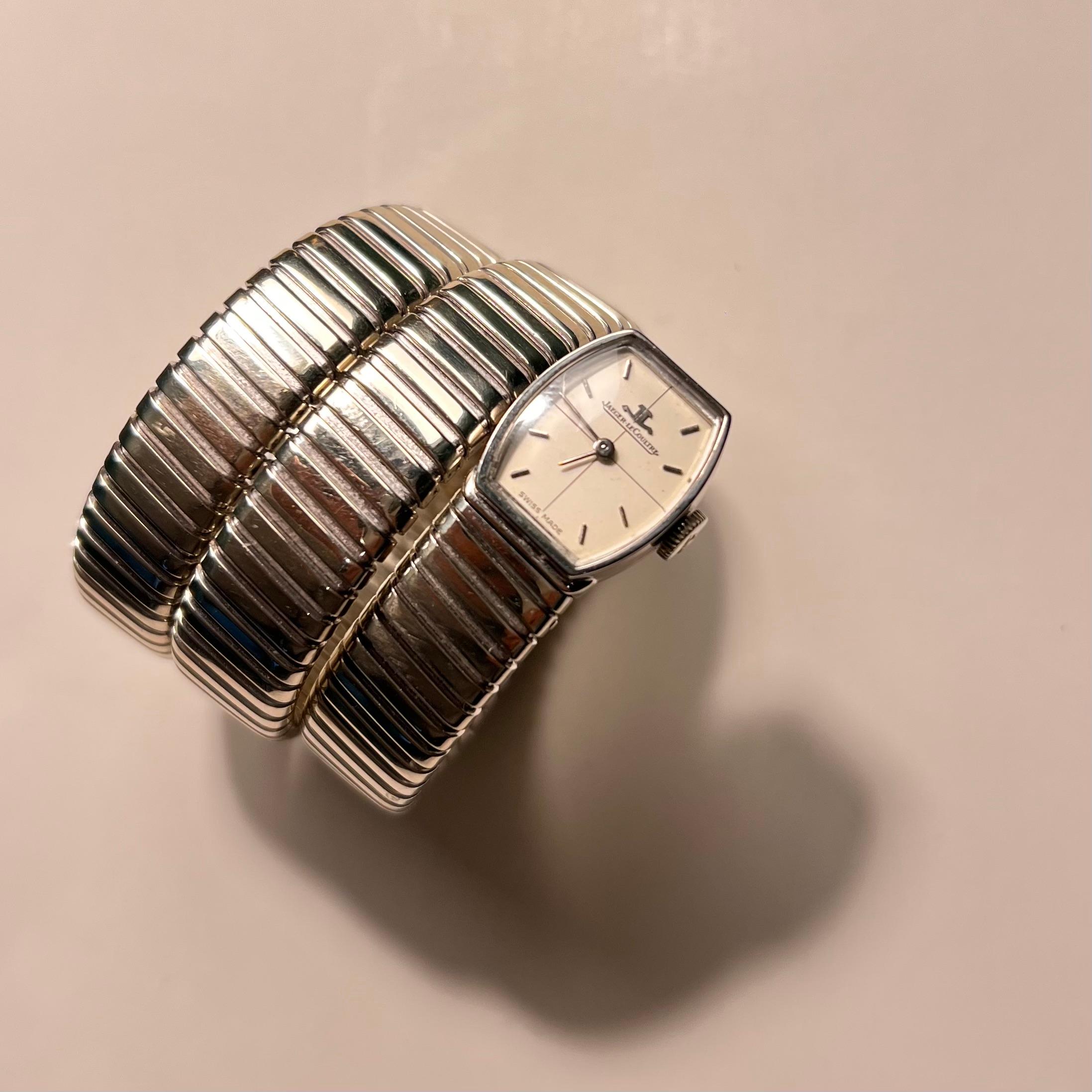 Bulgari Jaeger LeCoultre Tubogas Bracelet Watch 1960s For Sale 8