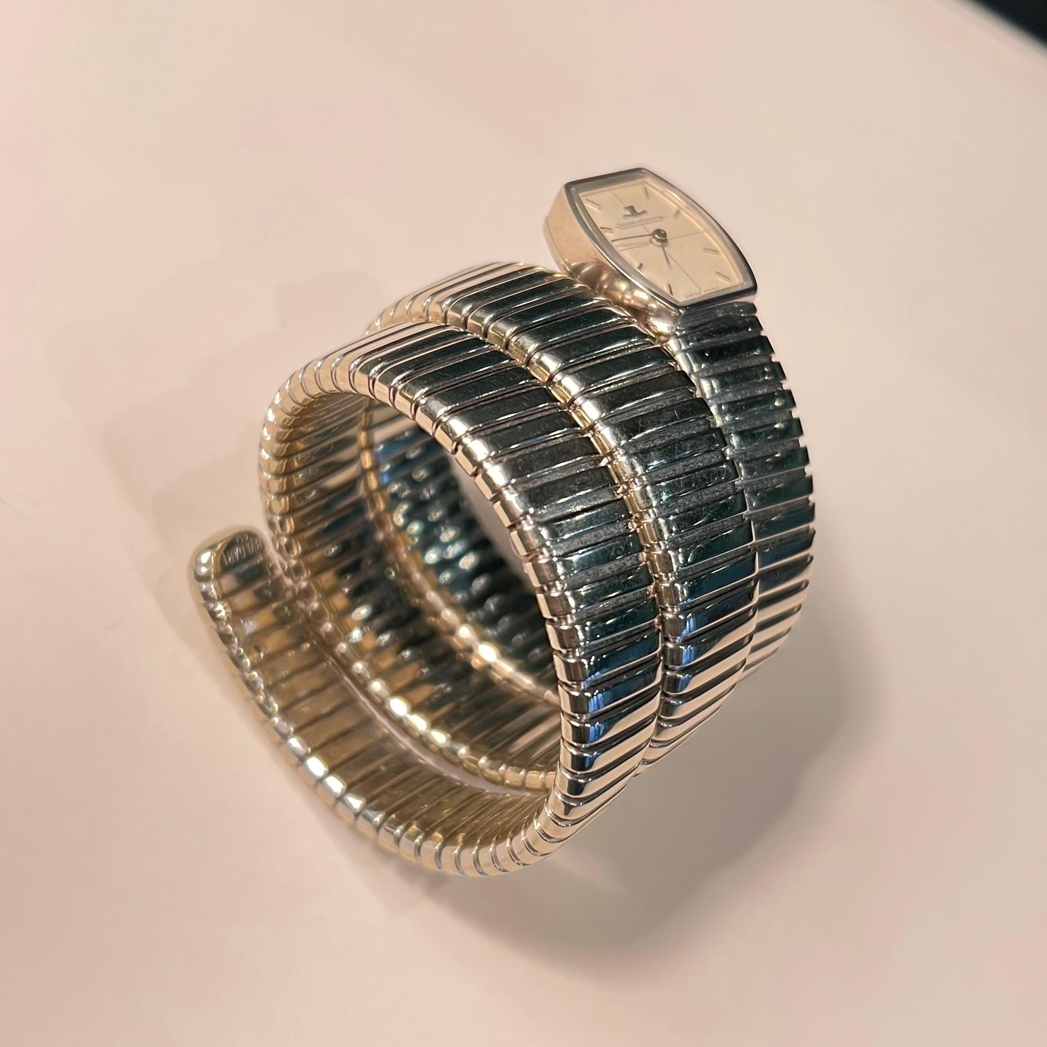 Bulgari Jaeger LeCoultre Tubogas Bracelet Watch 1960s For Sale 9