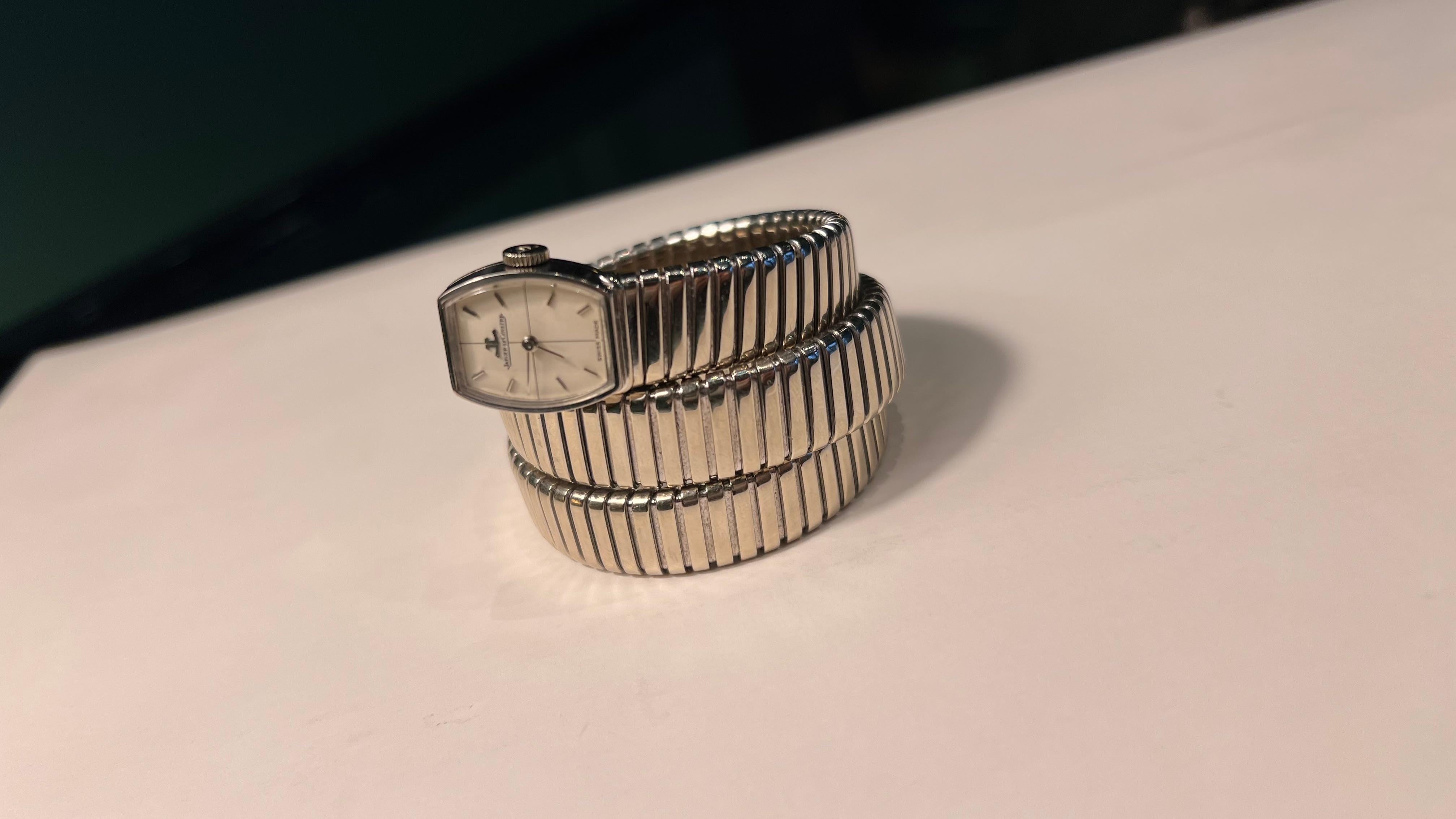 Bulgari Jaeger LeCoultre Tubogas Bracelet Watch 1960s For Sale 2
