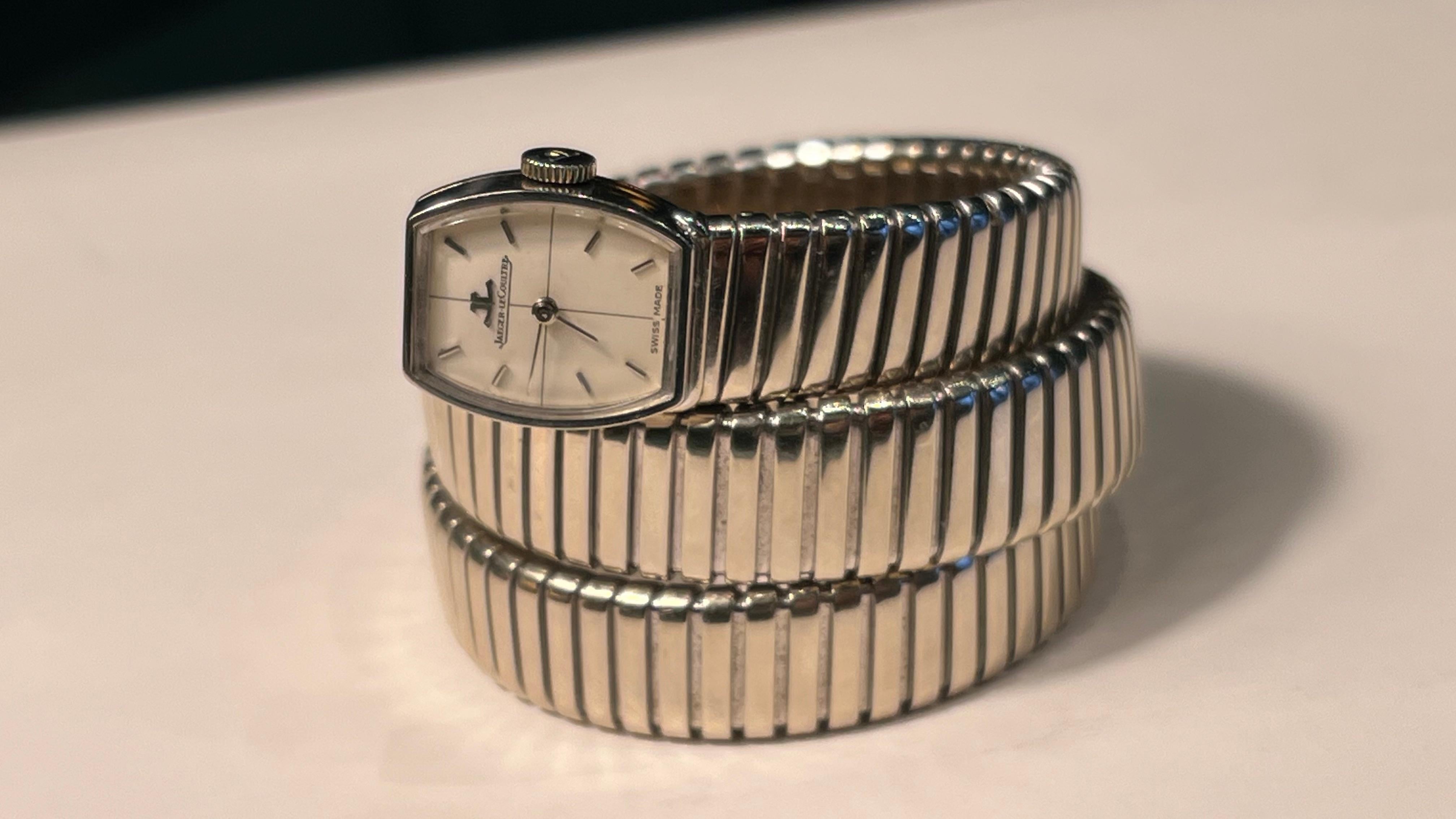 Bulgari Jaeger LeCoultre Tubogas Bracelet Watch 1960s For Sale 3