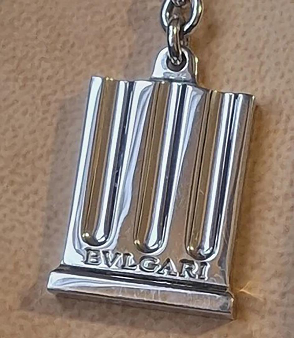 BULGARI key ring in solid 925‰ silver In Excellent Condition For Sale In Valenza, IT