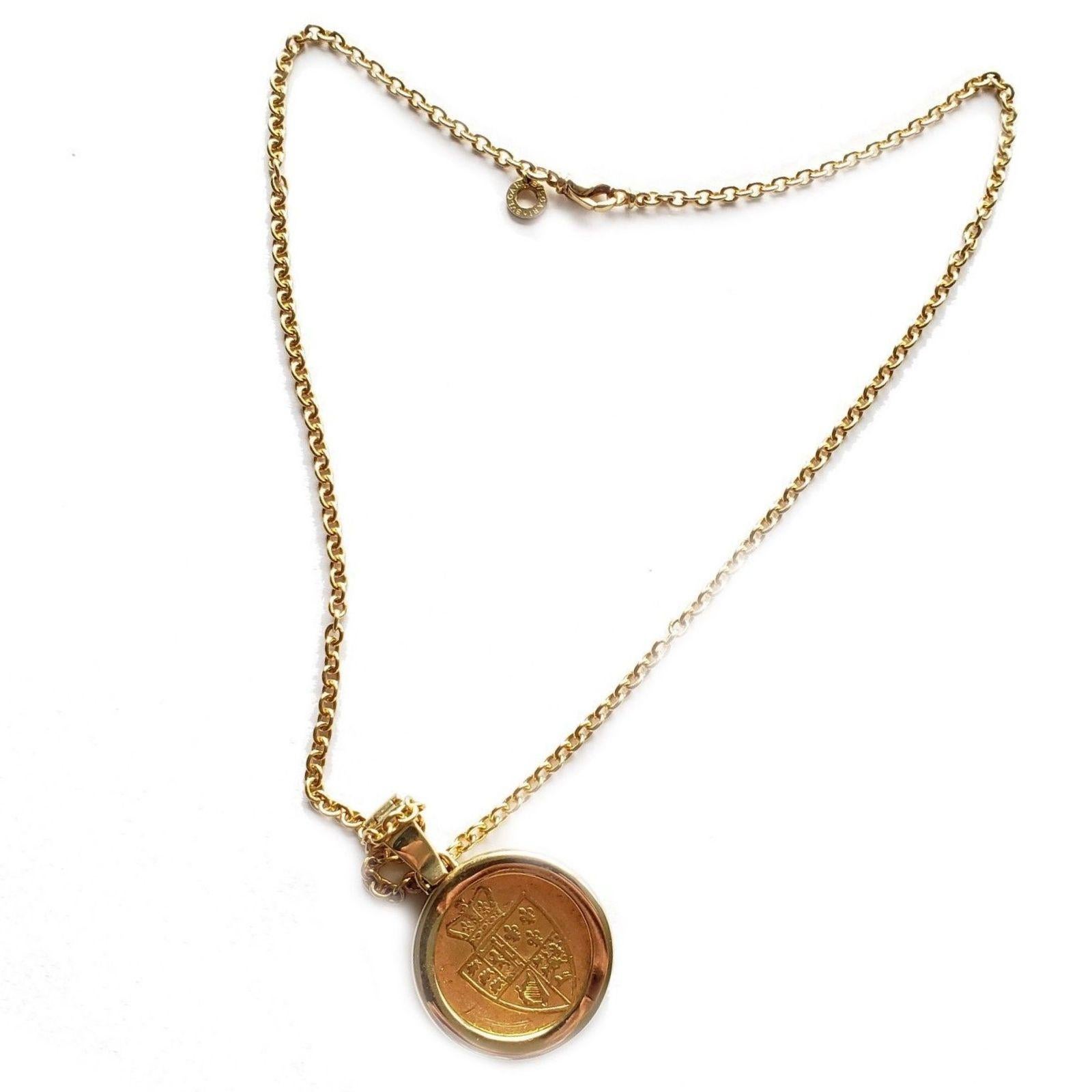 Bulgari King George III Gold Coin Pendant Link Chain Necklace 1