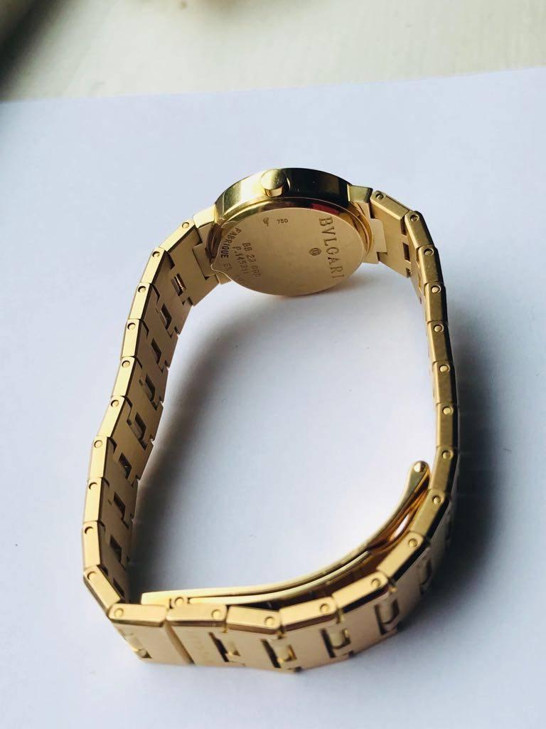 Bvlgari Ladies 18 kt Yellow Gold 23 MM Case 6.5 inch band Quartz Wristwatch  For Sale 3