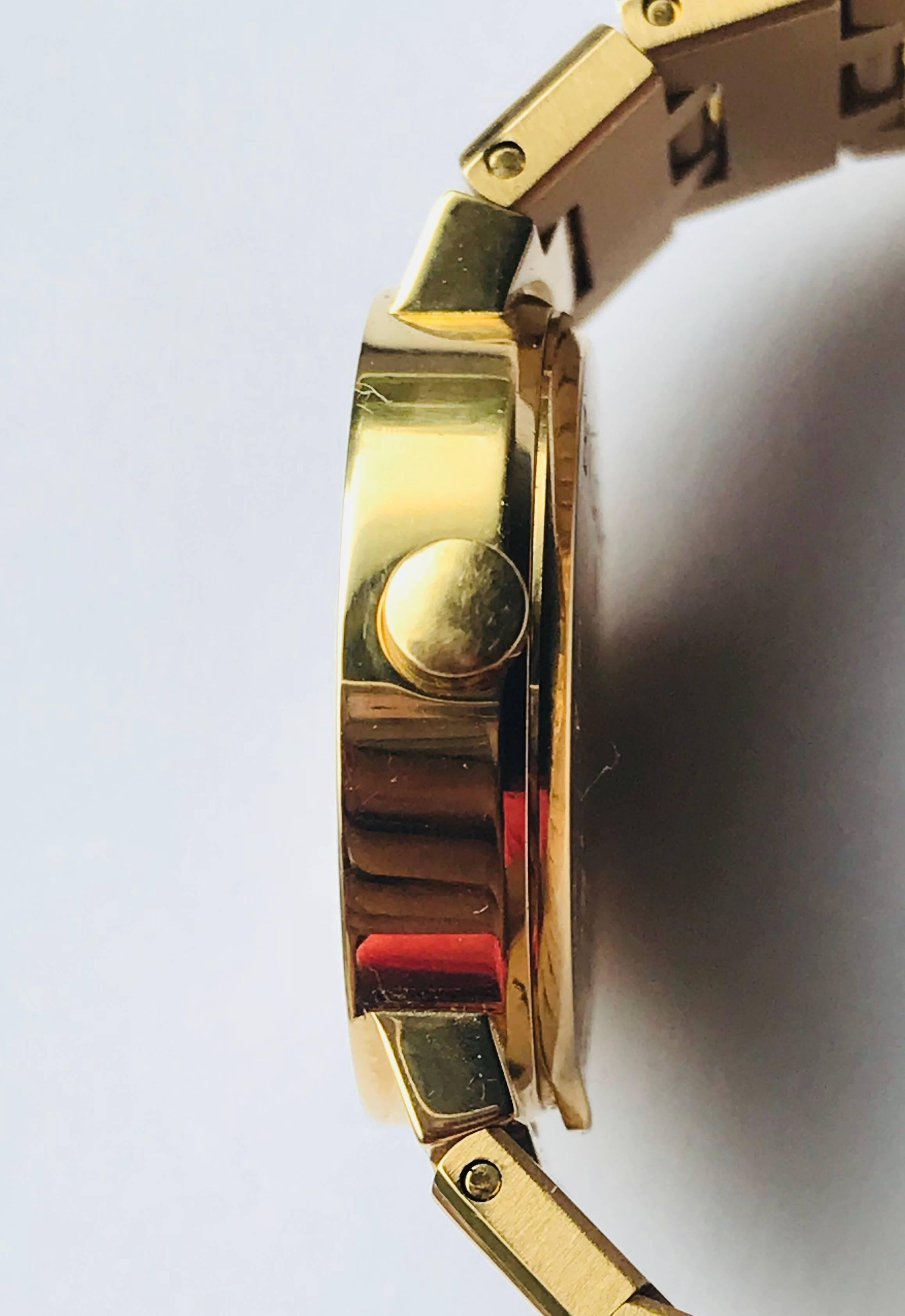 Bvlgari Ladies 18 kt Yellow Gold 23 MM Case 6.5 inch band Quartz Wristwatch  For Sale 4