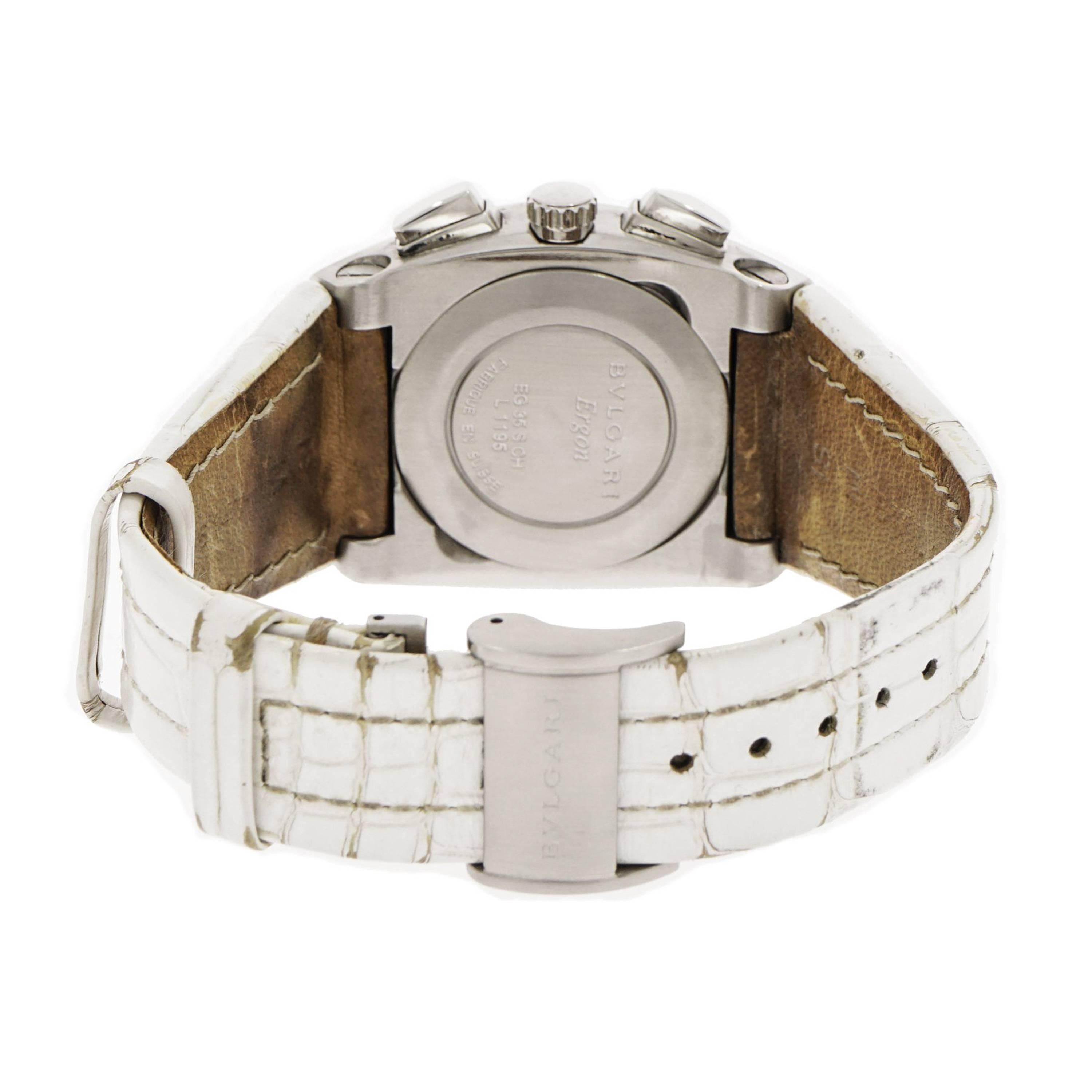 Modern Bulgari Ladies Stainless Steel Ergon Chronograph self-winding Wristwatch