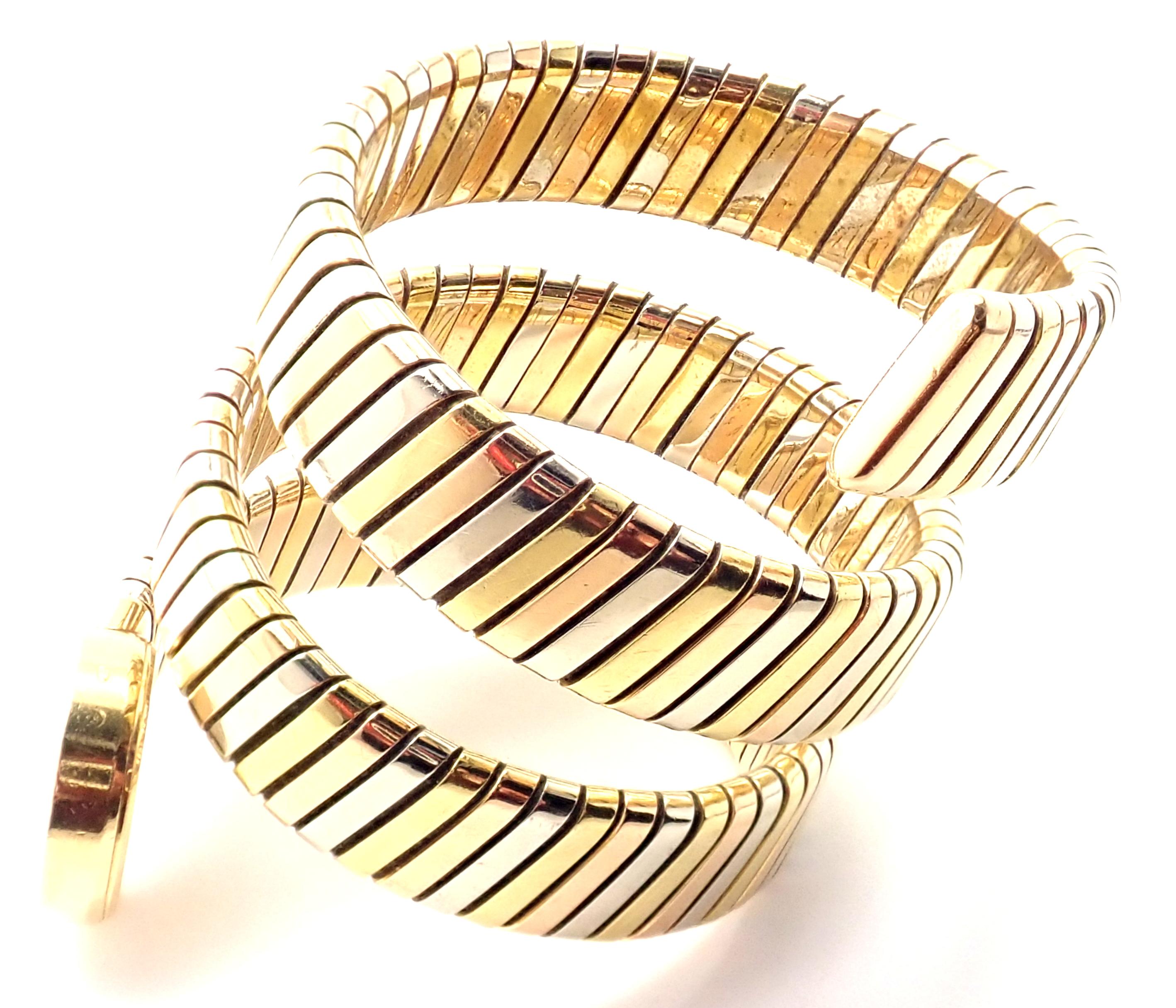 Bulgari Ladies Tri-Color Gold Tubogas Serpent Snake Bracelet Wristwatch 1