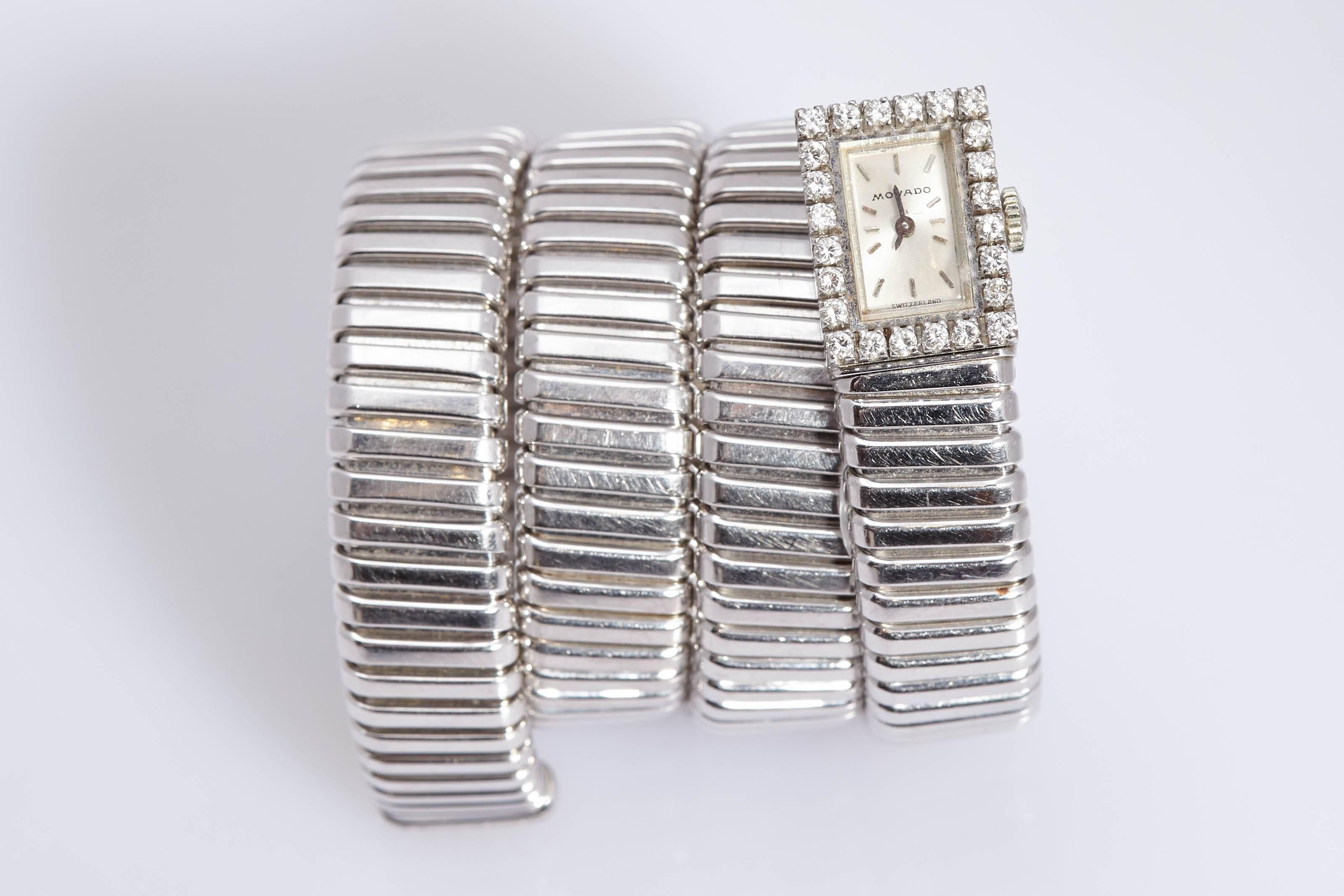 Bulgari Ladies White Gold Diamond Tubogas Wristwatch 2