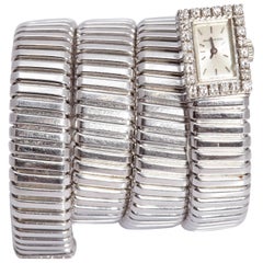 Bulgari Ladies White Gold Diamond Tubogas Wristwatch