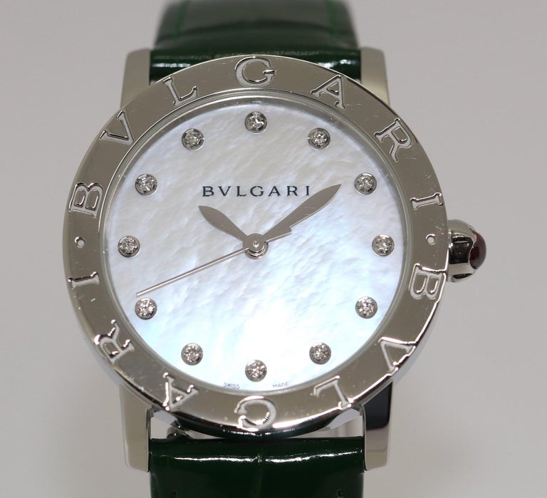 Bulgari Ladies Wrist Watch Automatic with Diamonds and MOP Dial Ref. BBL33S For Sale at 1stDibs bvlgari bbl 33s po 0805 price bvlgari bbl33s po 0805 price bvlgari watch bbl 33s po 0805