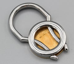 Bulgari Lapis 18 Karat Gold and Steel Keyring
