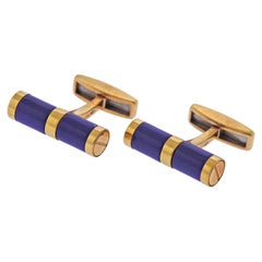 Vintage Bulgari Lapis Lazuli Gold Cufflinks