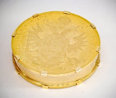 Bulgari Large Gold Austrian Coin Pill Box
