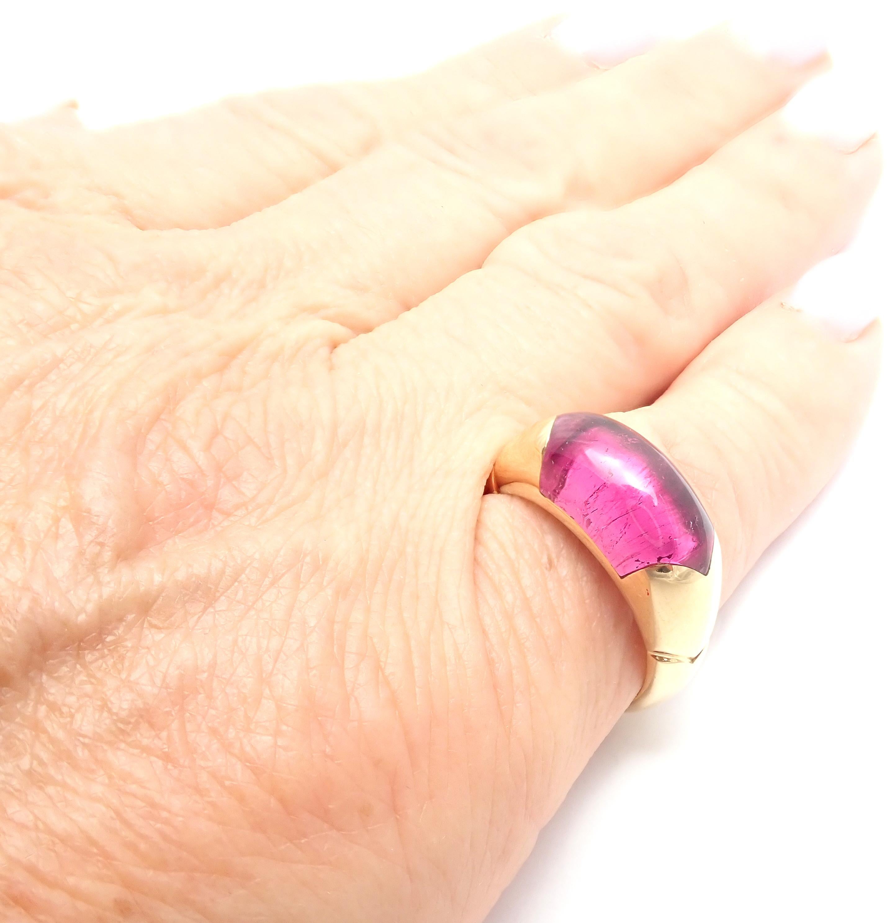 Bulgari Large Pink Tourmaline Yellow Gold Ring 6