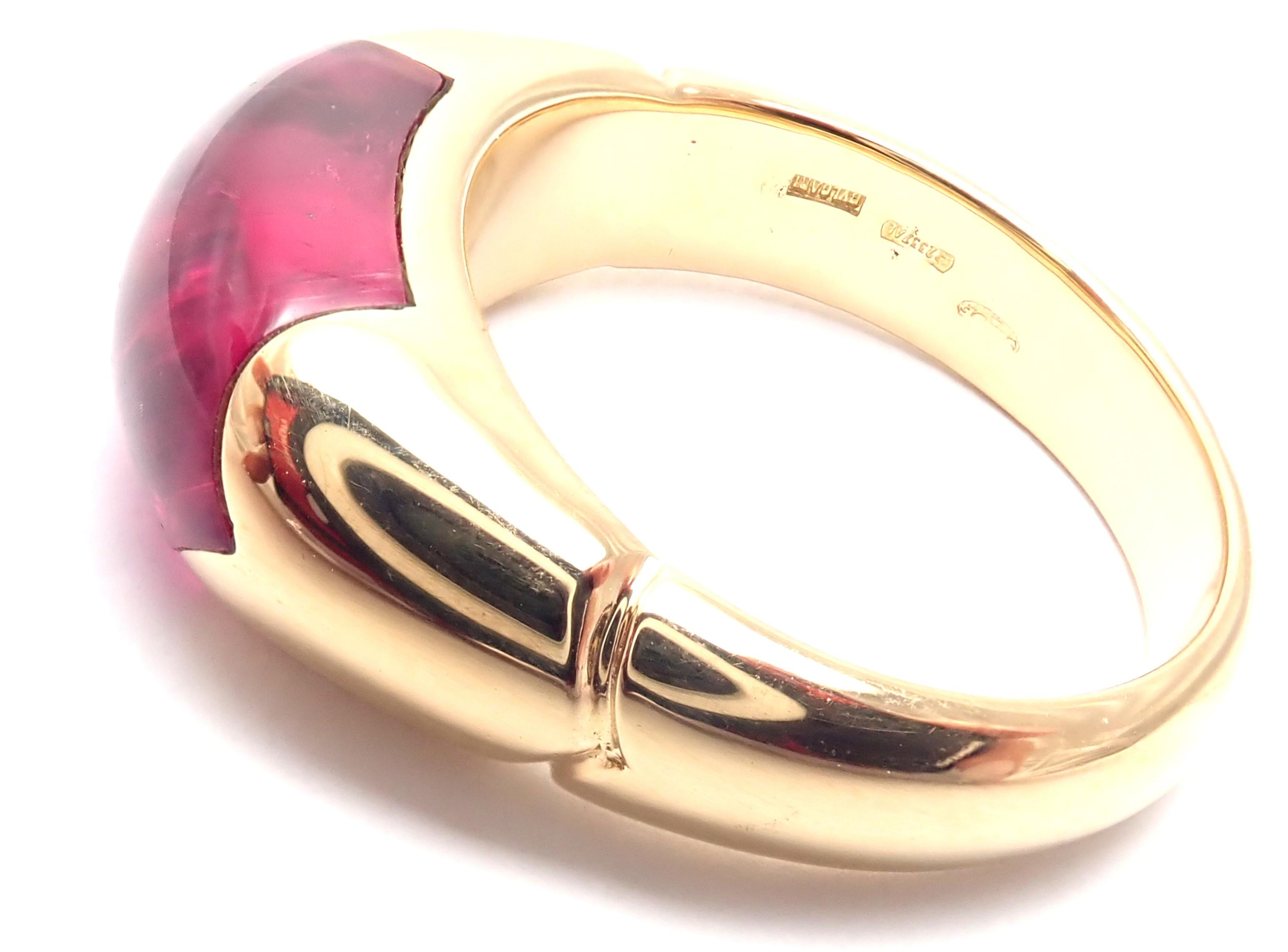 Bulgari Large Pink Tourmaline Yellow Gold Ring 1