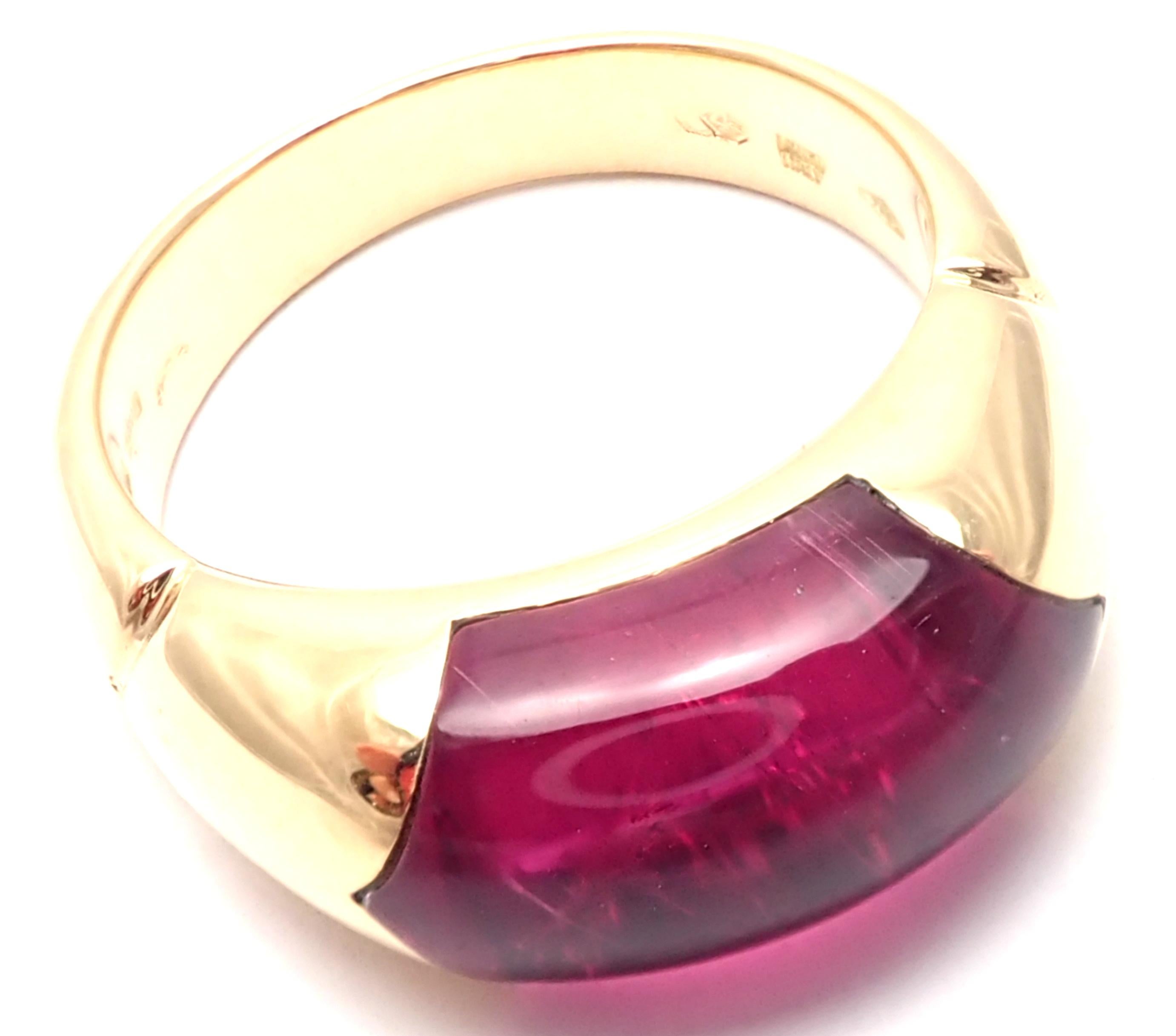Bulgari Large Pink Tourmaline Yellow Gold Ring 2