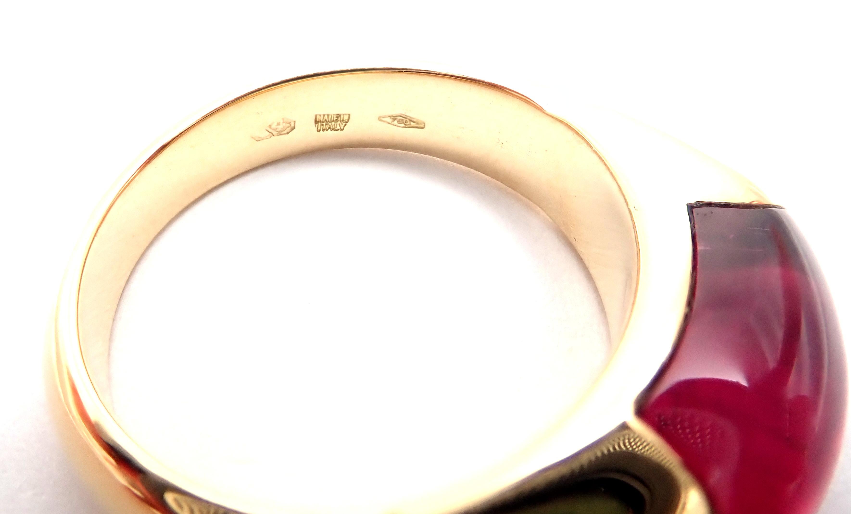 Bulgari Large Pink Tourmaline Yellow Gold Ring 3