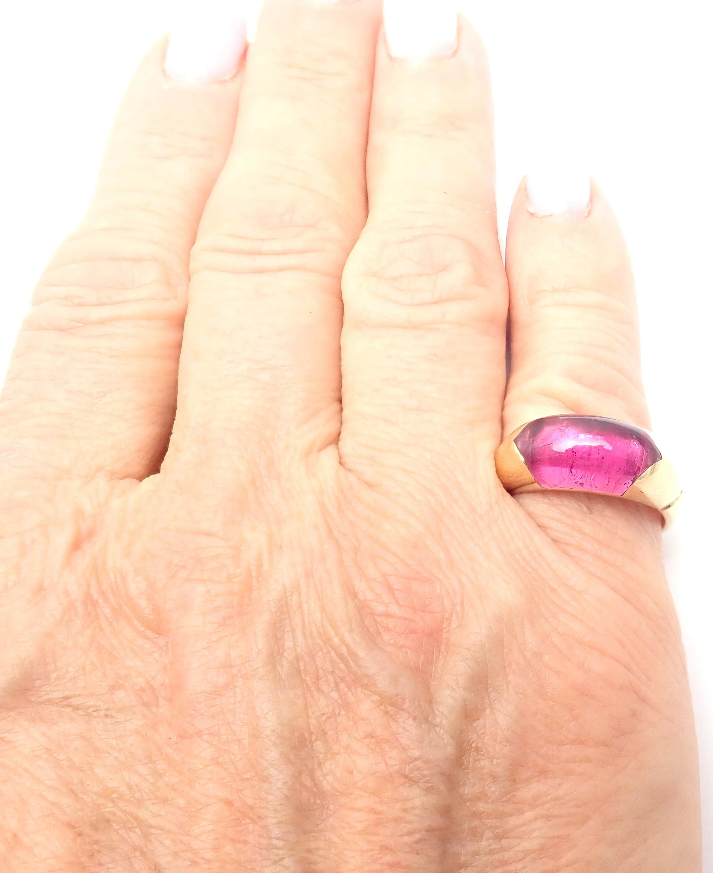 Bulgari Large Pink Tourmaline Yellow Gold Ring 5