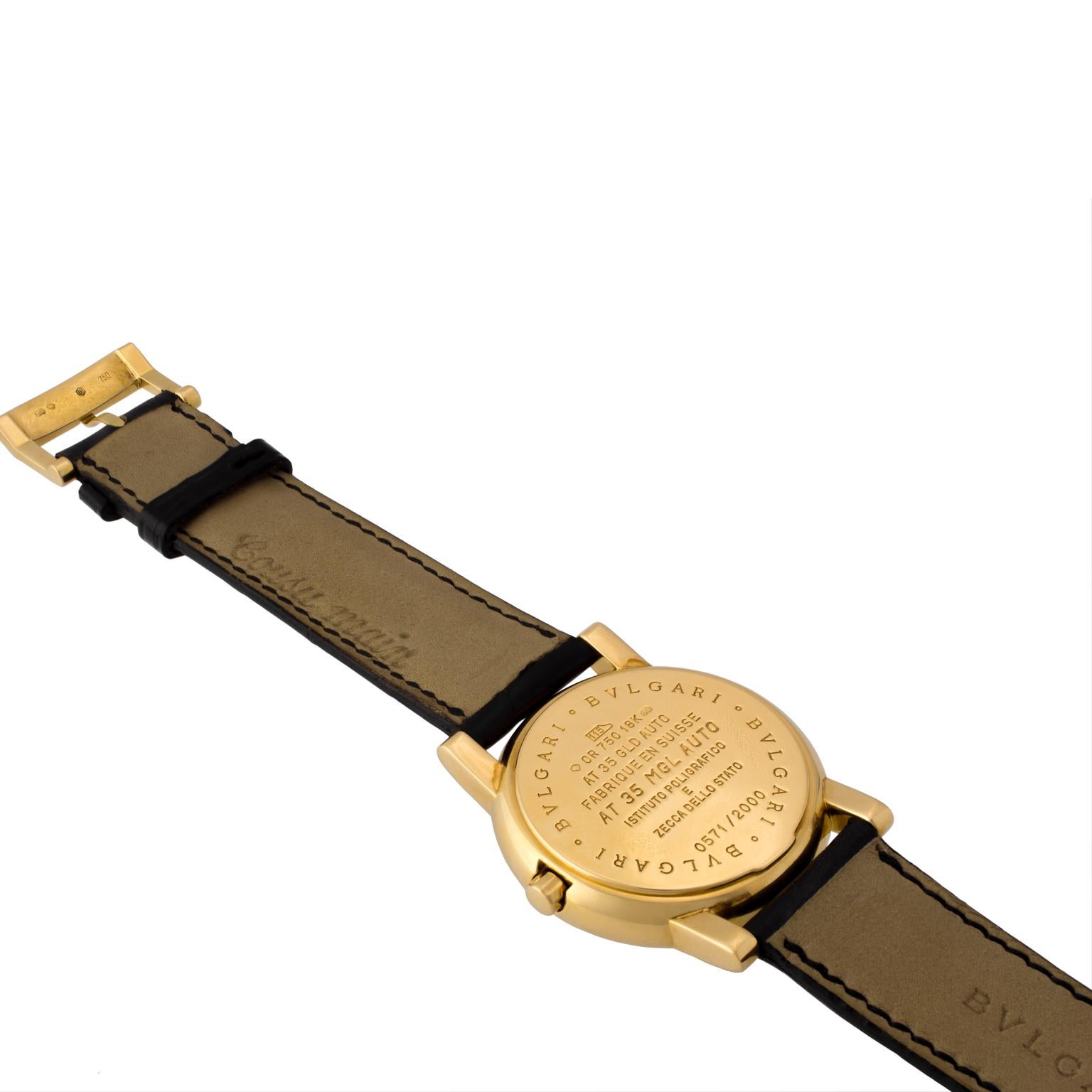 Men's Bulgari Limited Edition 18 Karat Gold Anfiteatro III Millenium Wristwatch For Sale