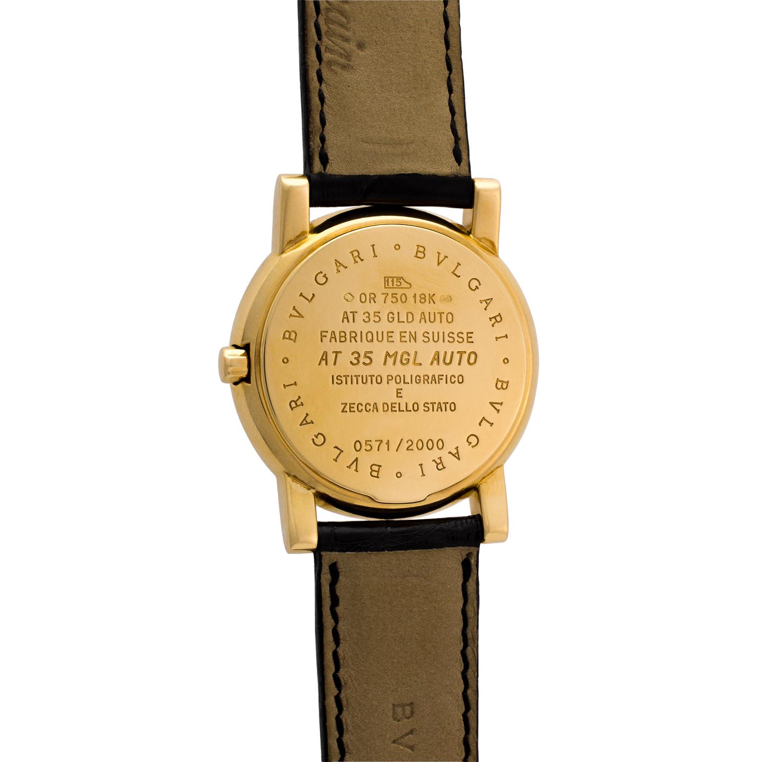 Bulgari Limited Edition 18 Karat Gold Anfiteatro III Millenium Wristwatch For Sale 2