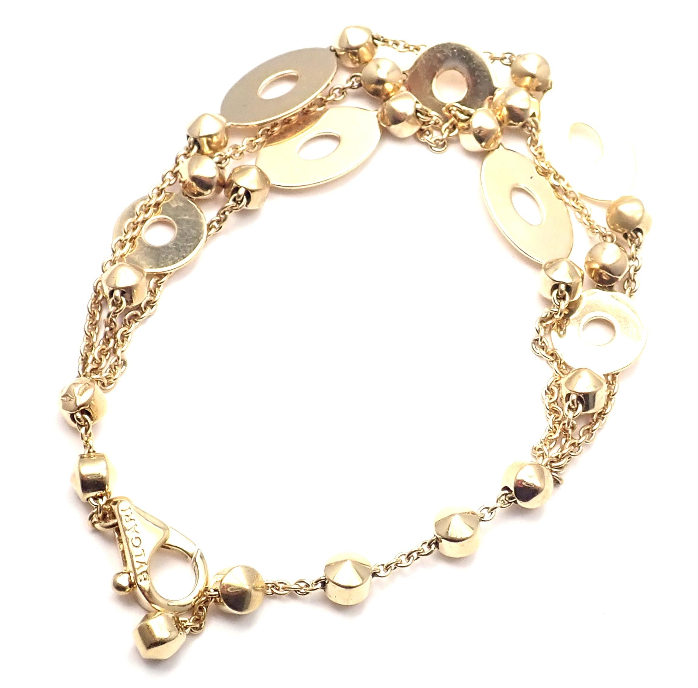 18k Yellow Gold Link Chain Bracelet by Bulgari. 
Details: 
Length: 7.5